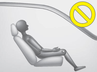 NEVER ride with the seatback reclined when the vehicle is moving.