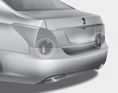 The sensors are located inside of the rear bumper.