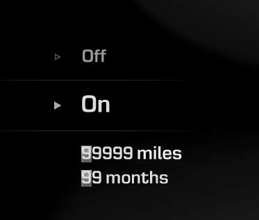 On this mode, you can activate the service interval function with mileage (km