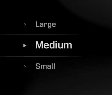 Choose the font size of the HUD (Large, Medium, Small). 