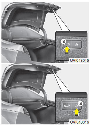 (3) Power Trunk Close button