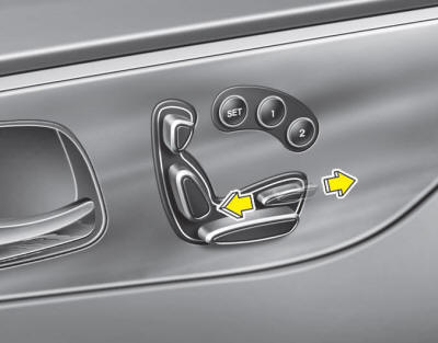 Push the control switch forward or backward to move the seat cushion to the desired