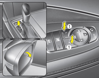 When you move the shift lever to the R (Reverse) position, the outside rearview