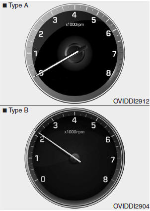 The tachometer indicates the approximate number of engine revolutions per minute