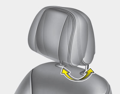 The headrest may be adjusted forward or rearward by pulling the lower part of
