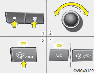 1. Select desired fan speed.