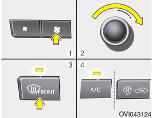 1. Set the fan speed to the highest (extreme right) position.
