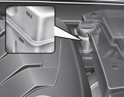 Check the fluid level in the reservoir periodically. The fluid level should be