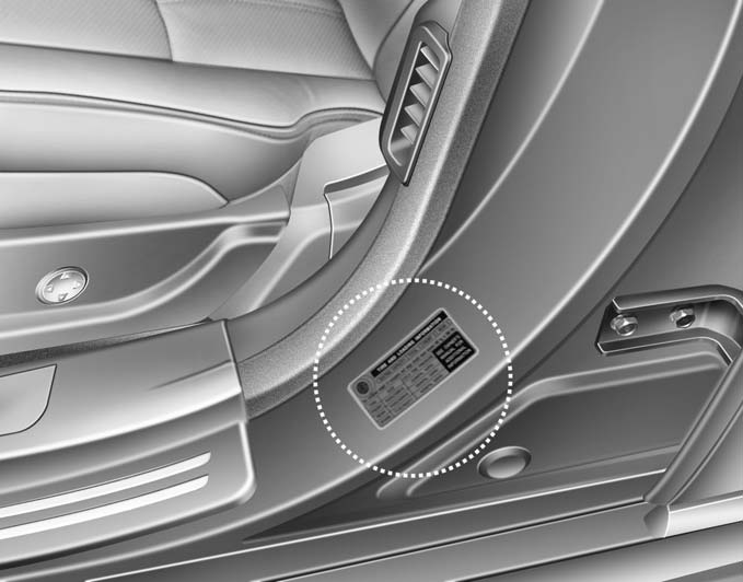 Hyundai Equus cold tire inflation pressures Tire and