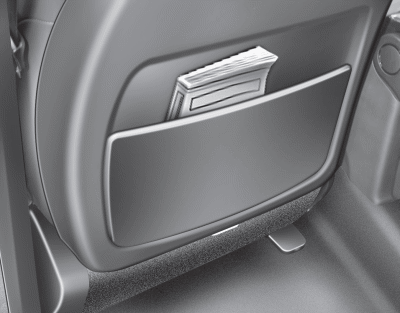 The seatback pocket is provided on the back of the front passenger’s and driver’s