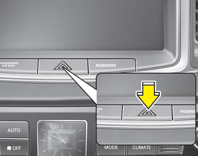 Hyundai Equus: Hazard warning flasher - Road warning - What to do in an ...