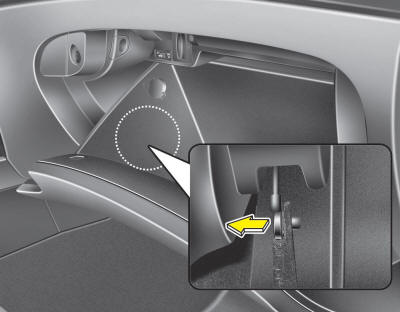 2. Remove the cylinder at the left of the glove box.