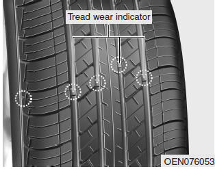 If the tire is worn evenly, a tread wear indicator will appear as a solid band