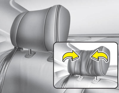 For rear outboard passenger's comfort, the ends of the headrest can be adjusted