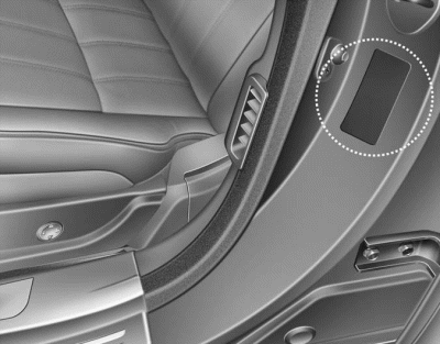 The vehicle certification label attached on the driver’s side center pillar gives